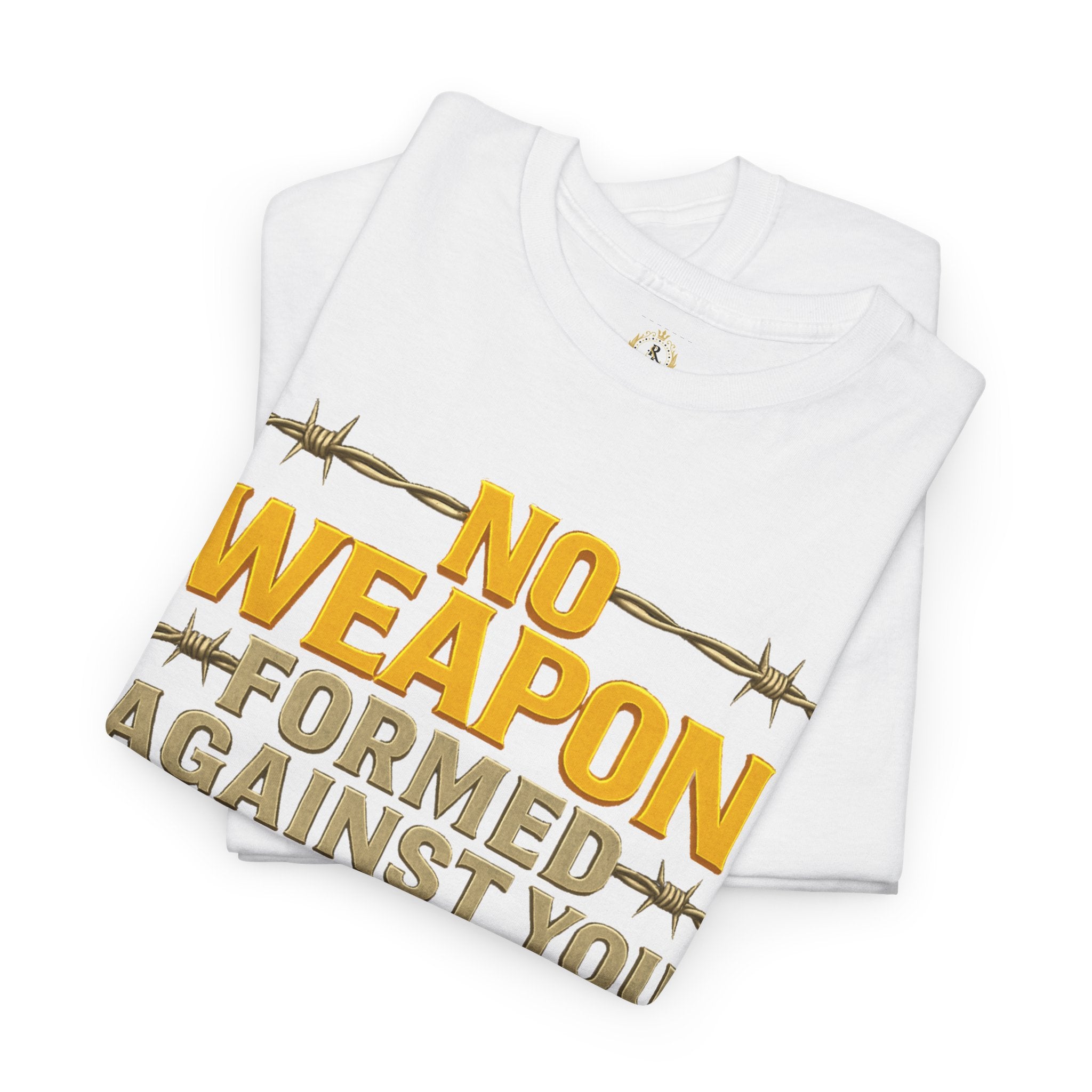 No Weapon Formed _ White Cotten Tee. Enjoy Free Shipping.