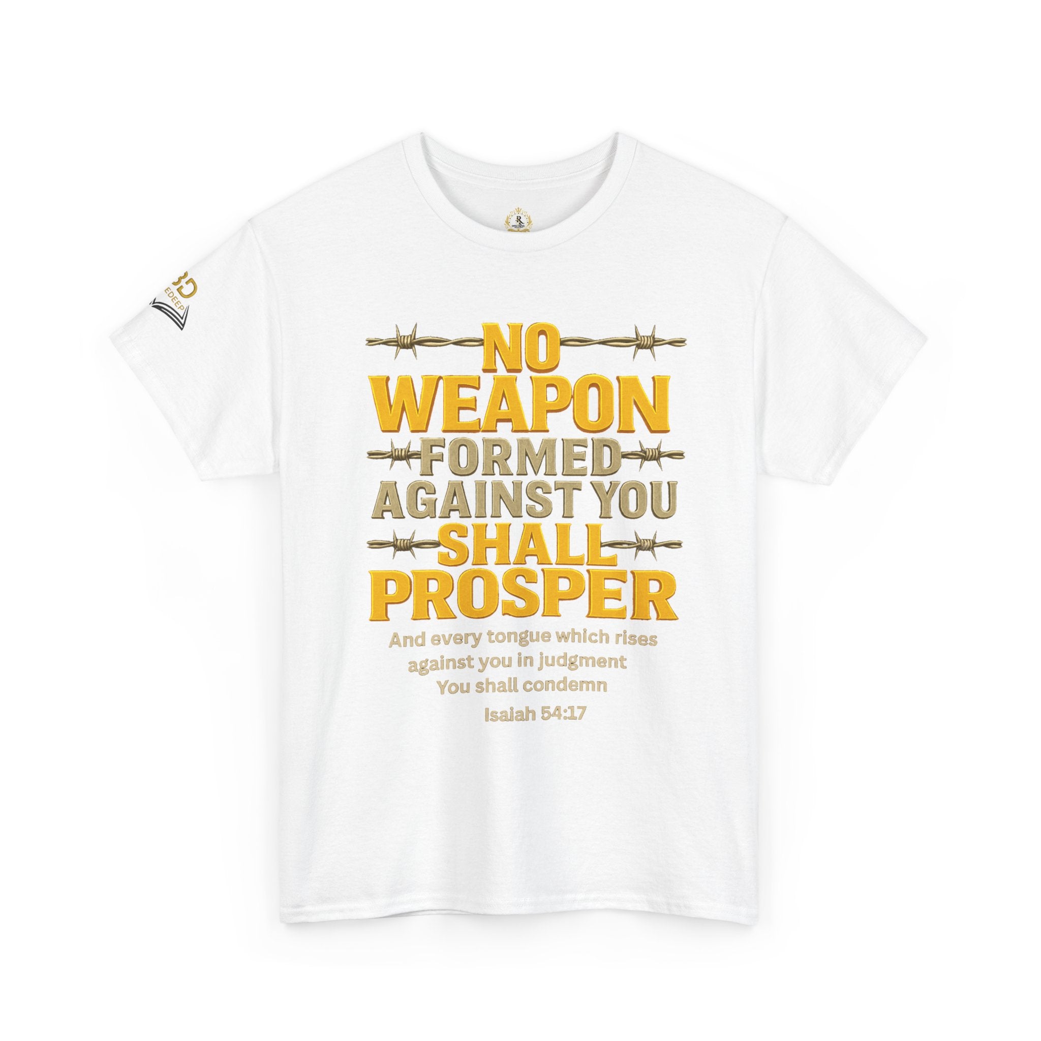 No Weapon Formed _ White Cotten Tee. Enjoy Free Shipping.