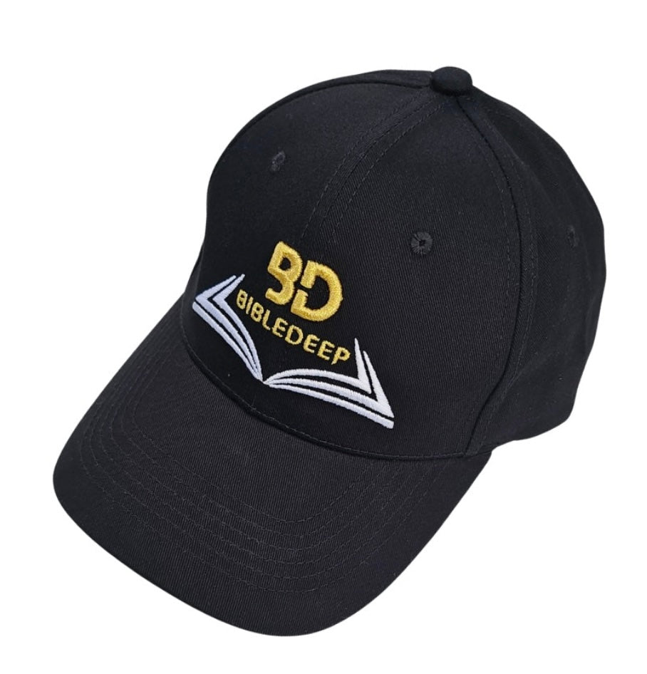 BibleDeep White and Gold logo Cap.